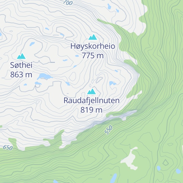 Map of Raudafjellnuten