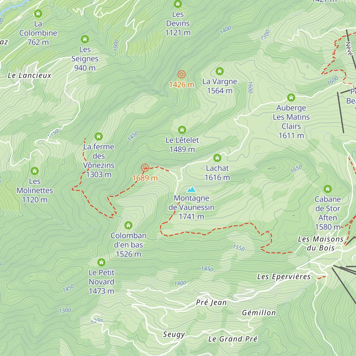 Abri du Chalet de Colomban d'en Haut map