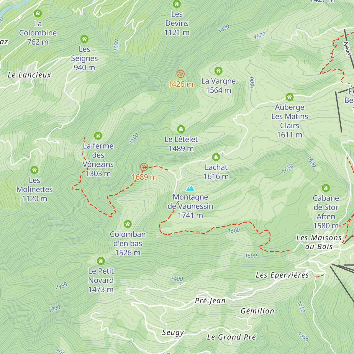 Abri du Chalet de Colomban d'en Haut map