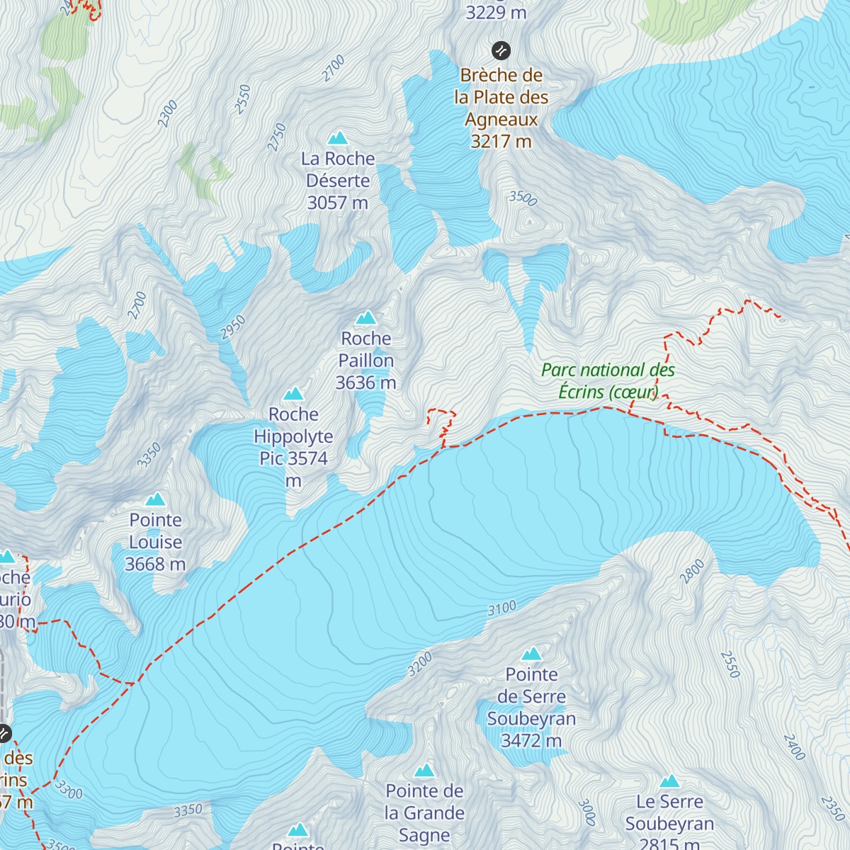 Refuge des Écrins map