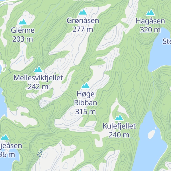 Map of Høge Ribban