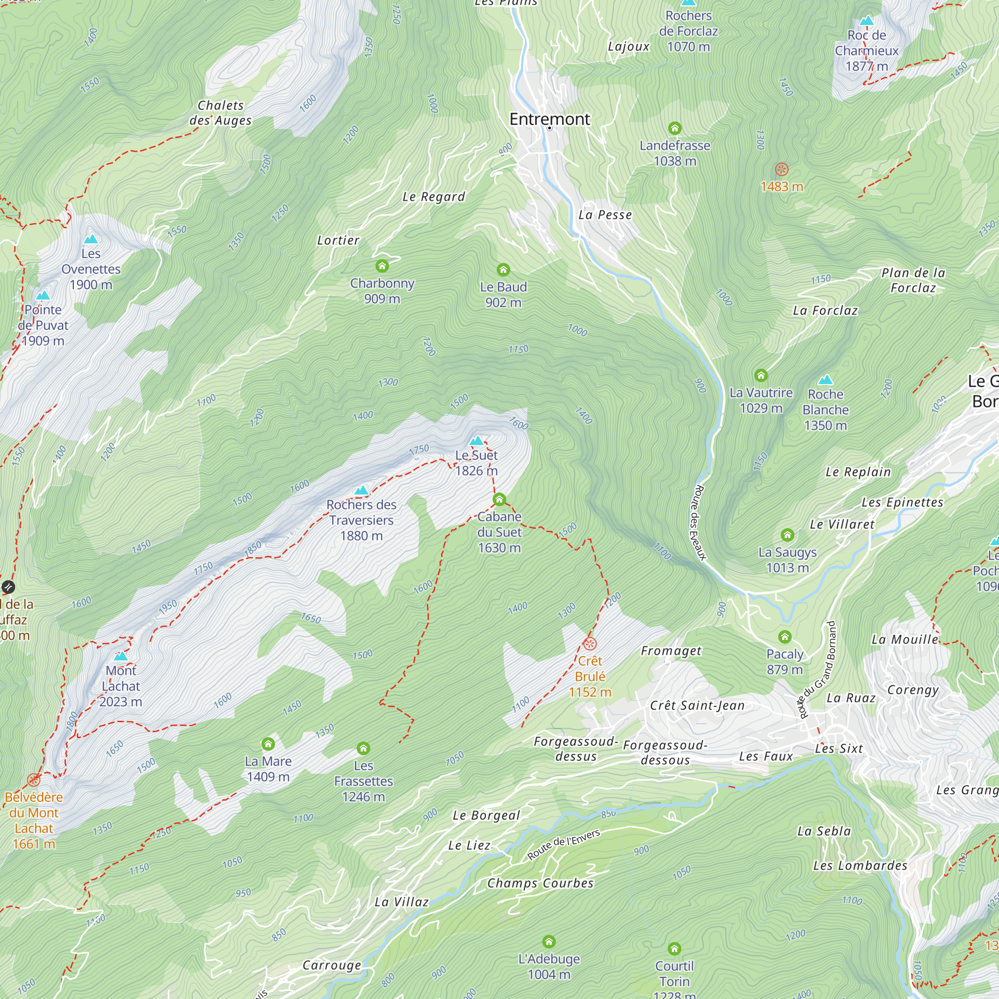 Cabane du Suet map