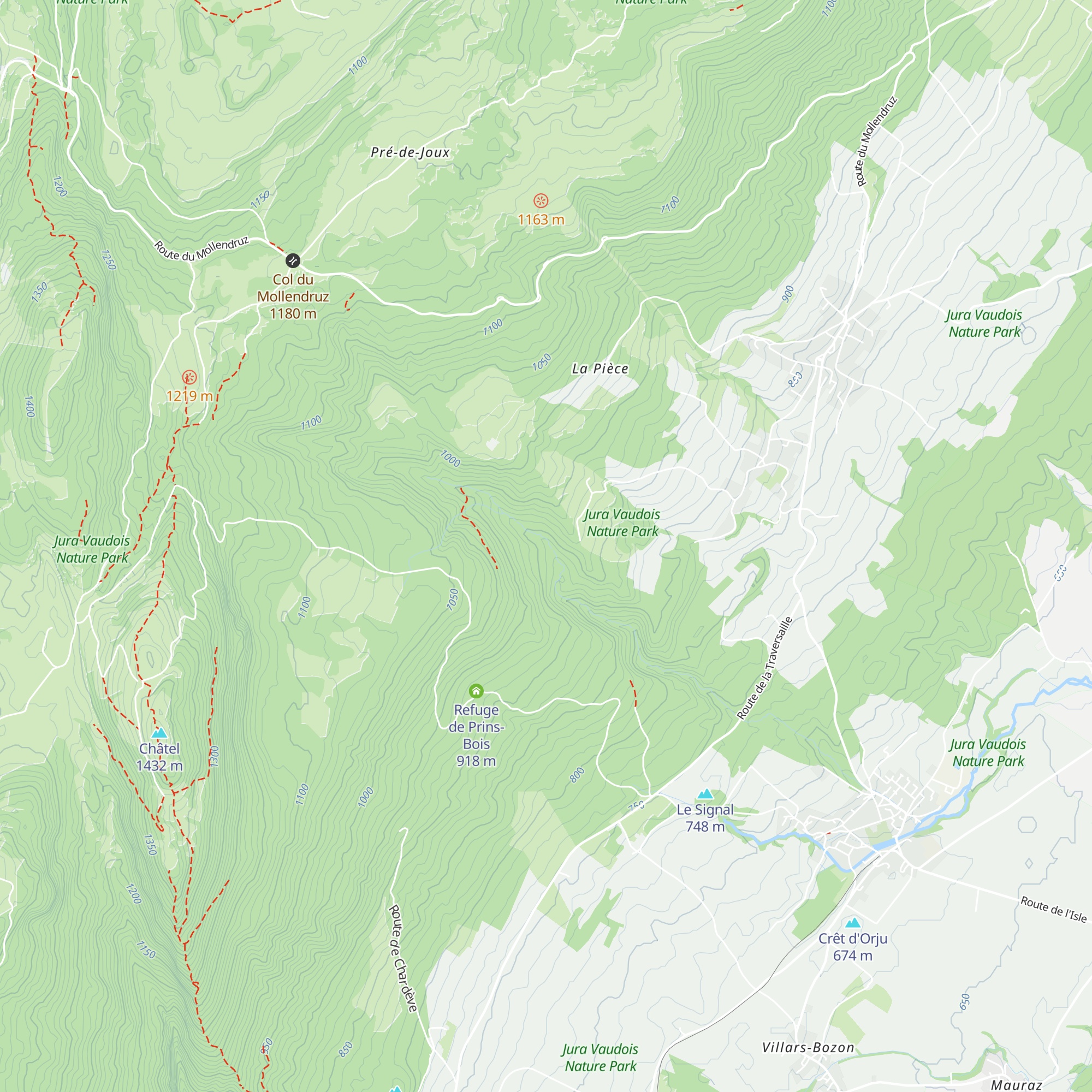 Refuge de la Chergeaule map