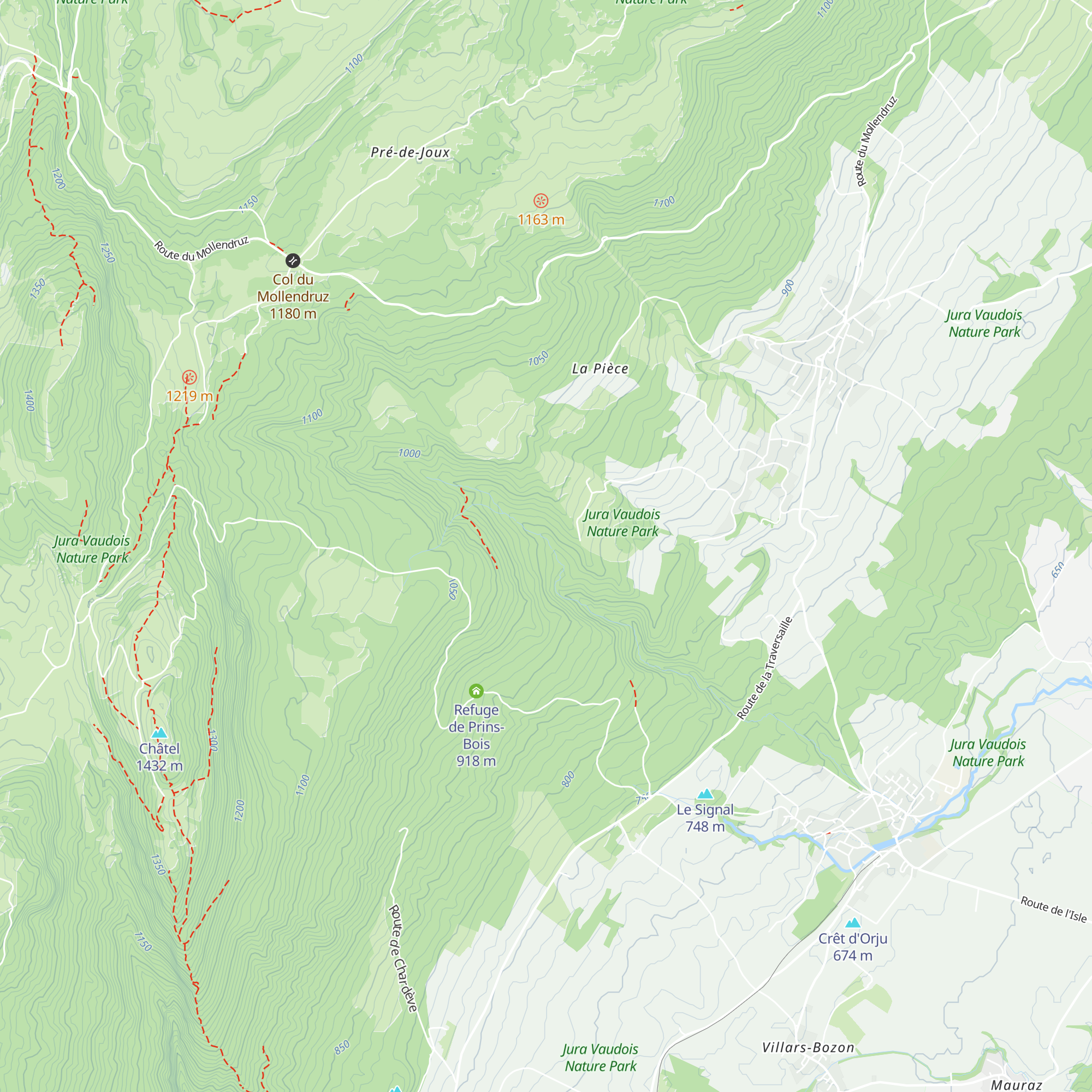 Refuge de la Chergeaule map