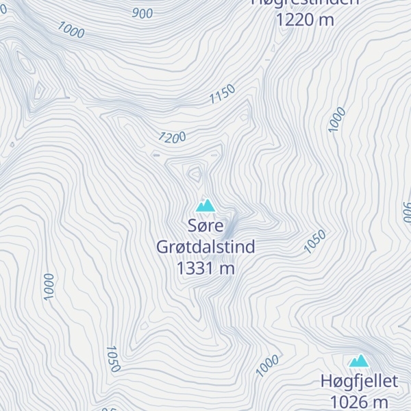 Map of Søre Grøtdalstind