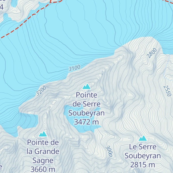 Map of Pointe de Serre Soubeyran