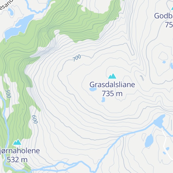 Map of Tjørnastølfjellet