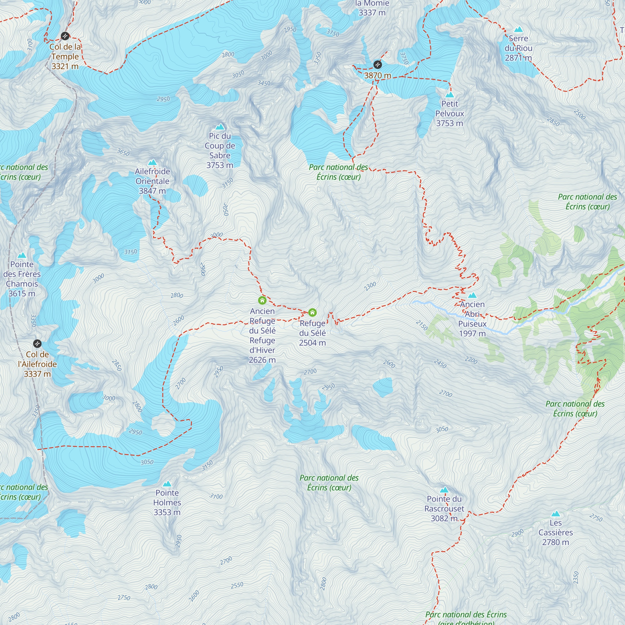 Refuge du Sélé map