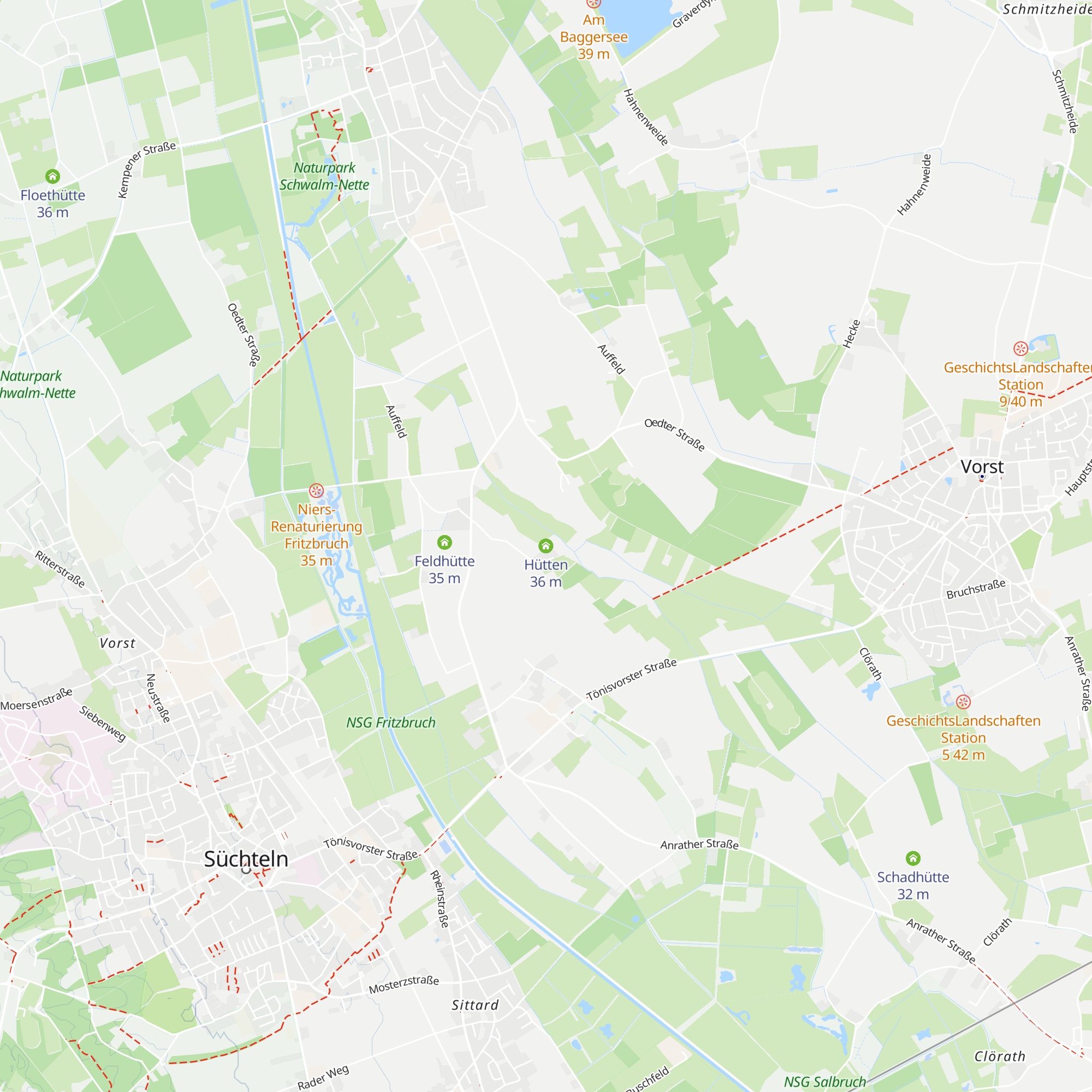 Hütten map