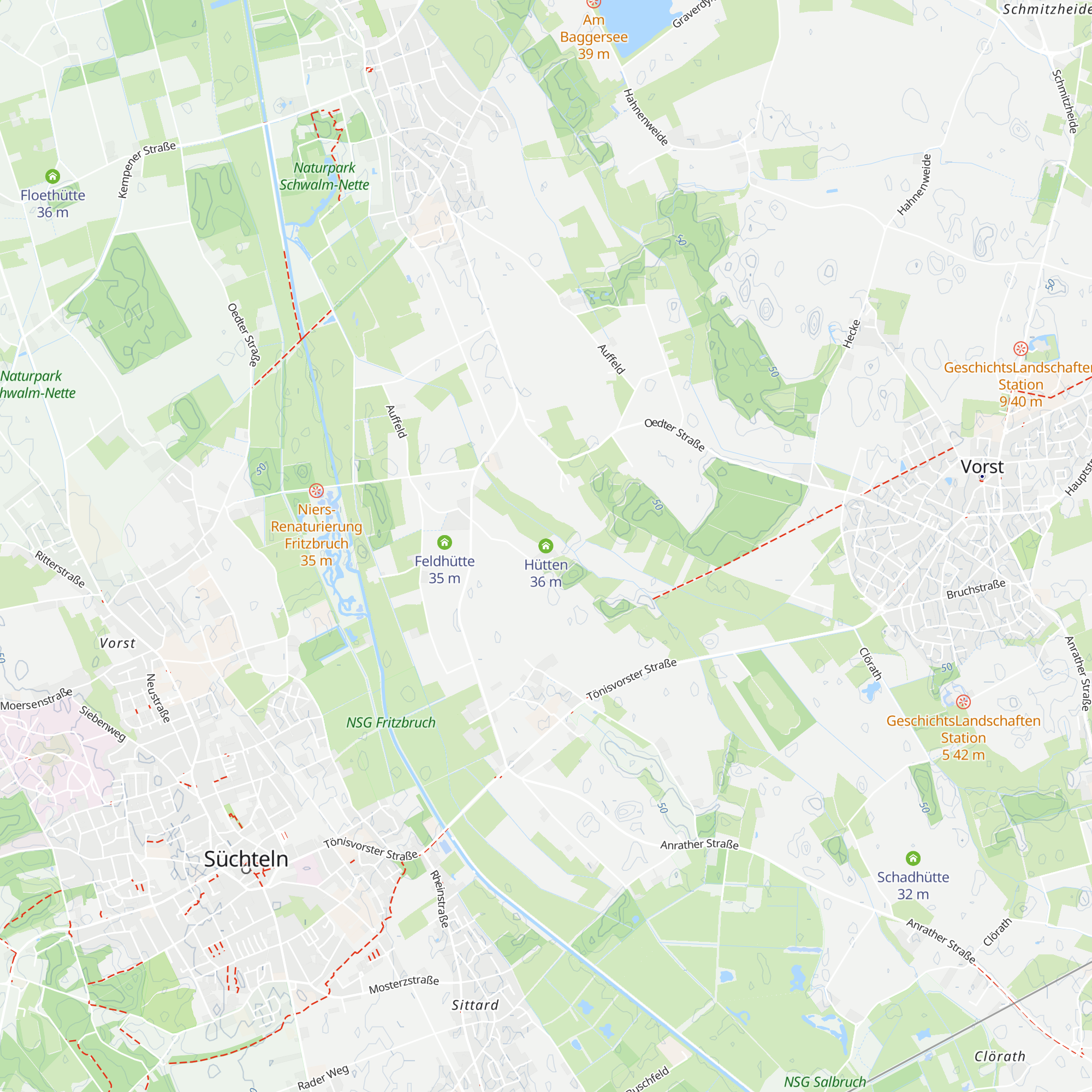 Hütten map