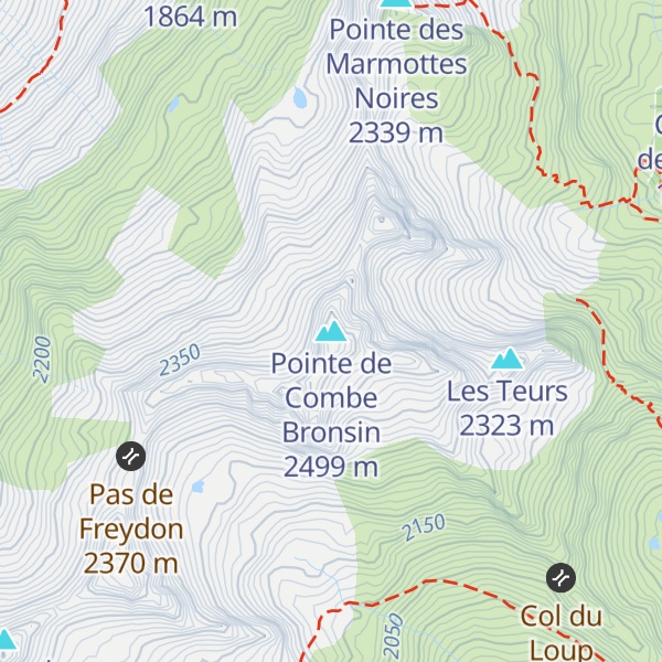 Map of Pointe de Combe Bronsin