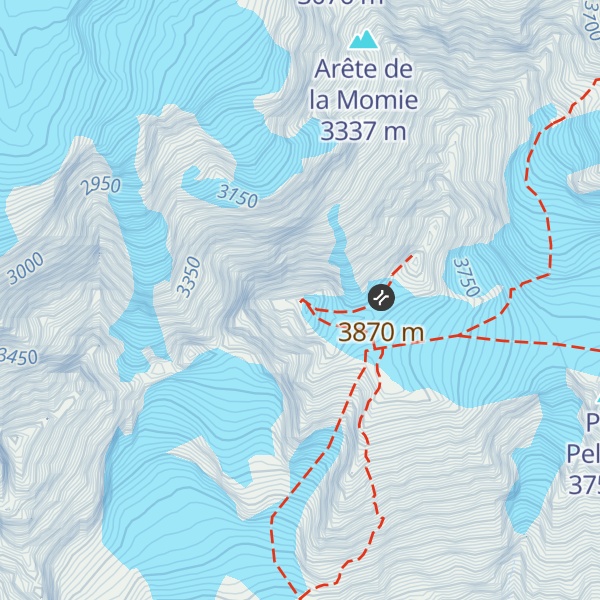 Map of Mont Pelvoux Pointe Puiseux