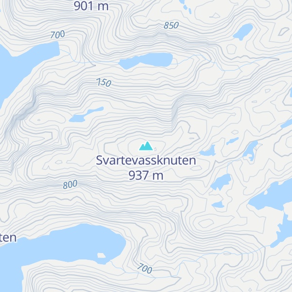 Map of Svartevassknuten