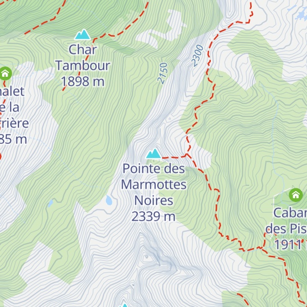Map of Pointe des Marmottes Noires