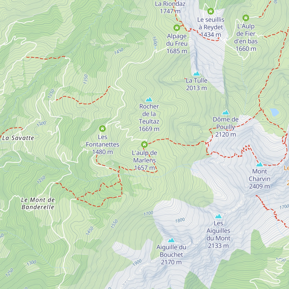 L'aulp de Marlens map