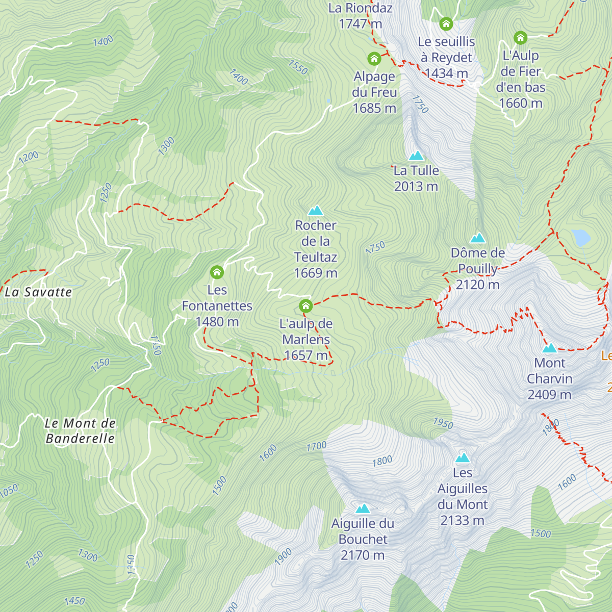 L'aulp de Marlens map