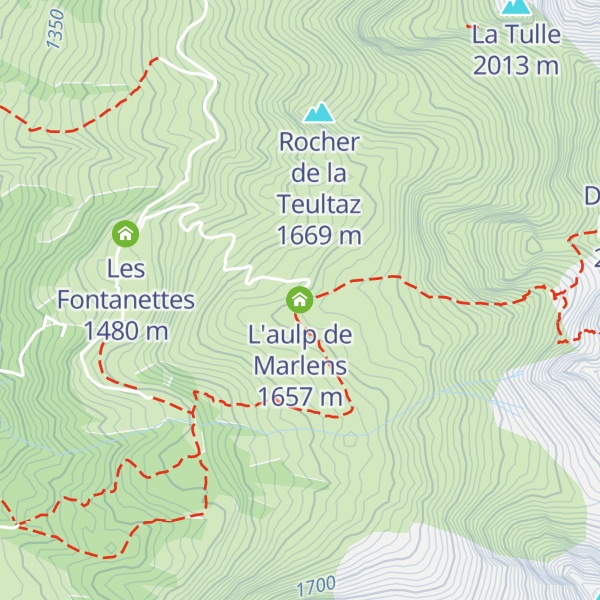 Map of L'aulp de Marlens