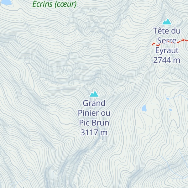 Map of Grand Pinier ou Pic Brun