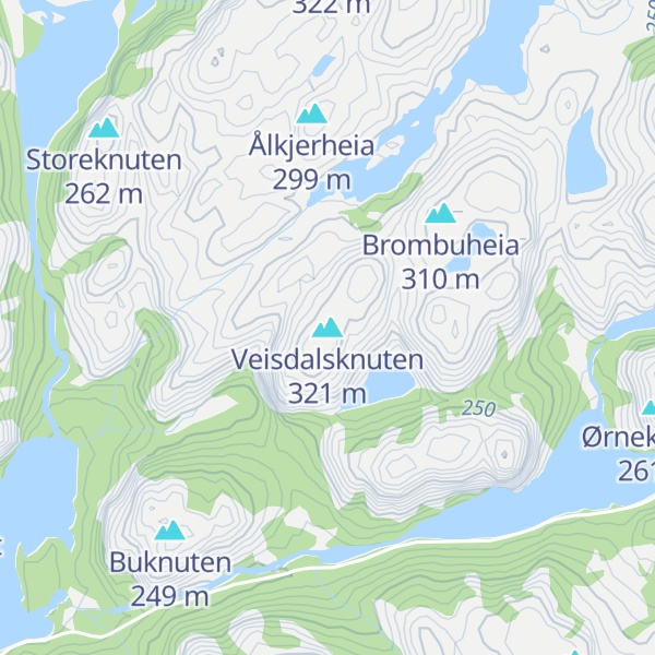 Map of Veisdalsknuten