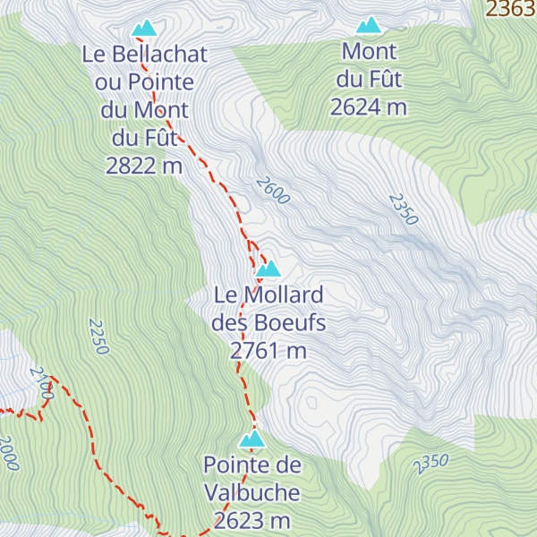 Map of Le Mollard des Boeufs