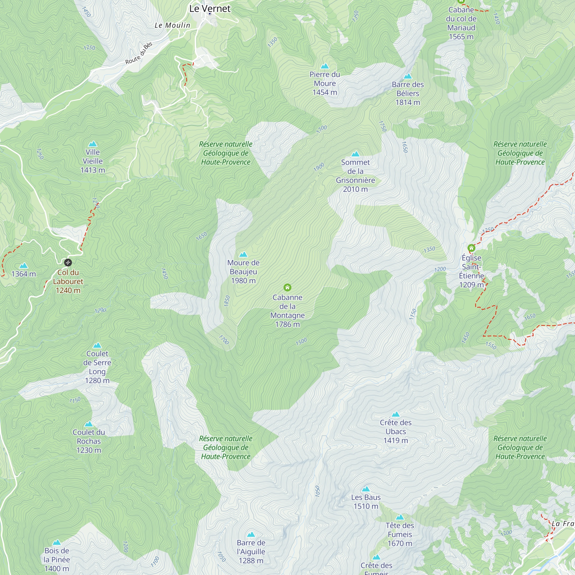 Cabanne de la Montagne map