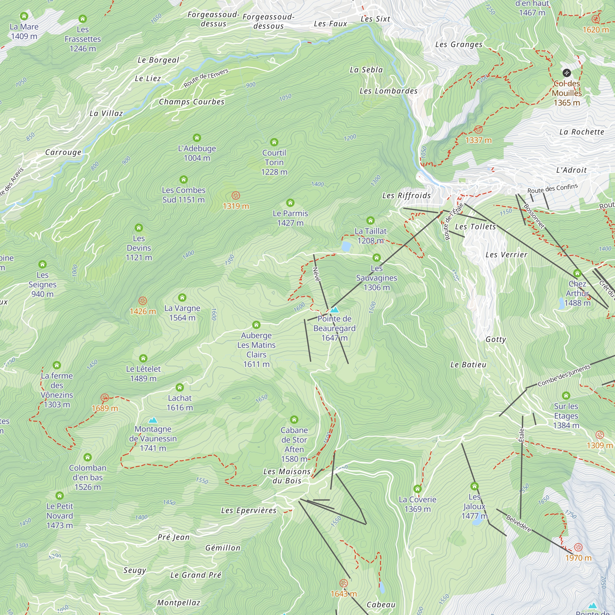Le Piste Bleue map
