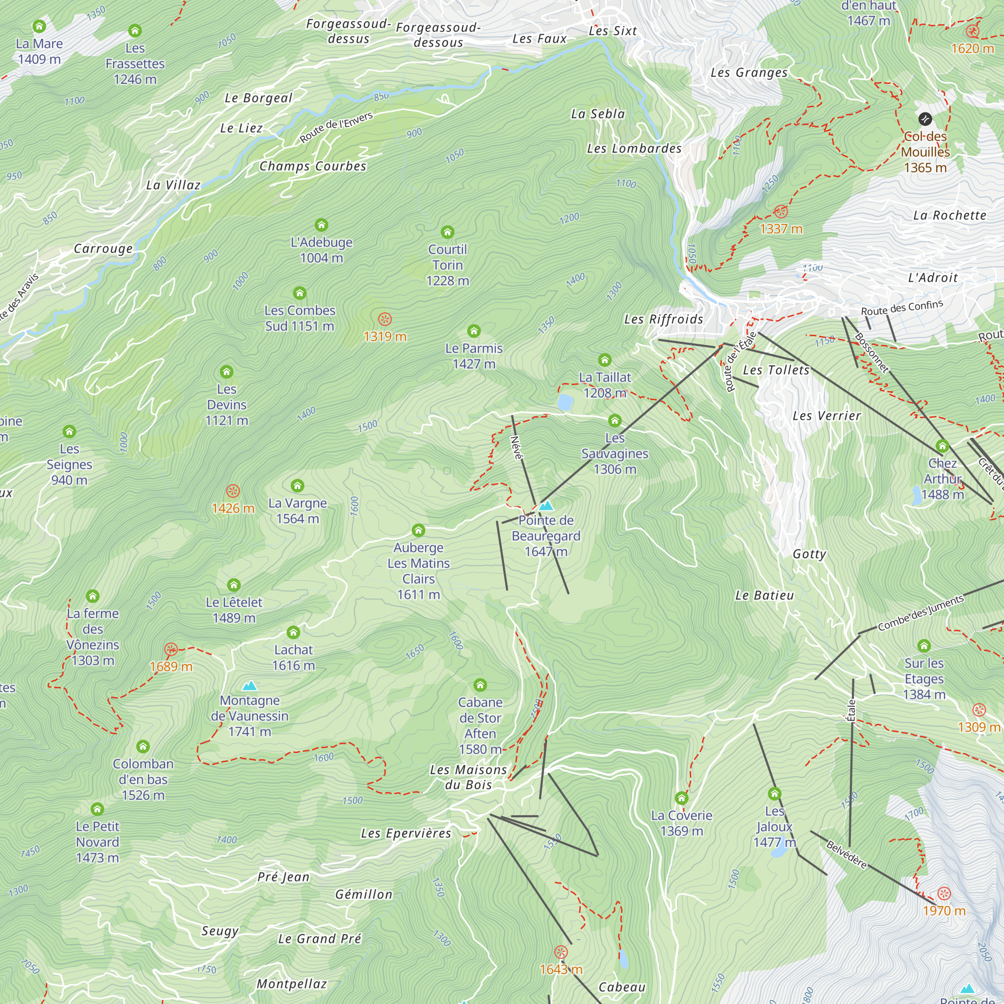 Le Piste Bleue map
