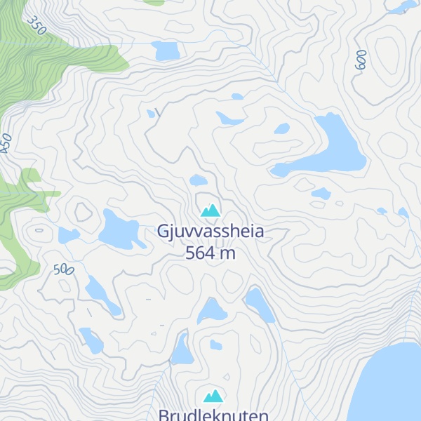 Map of Gjuvvassheia