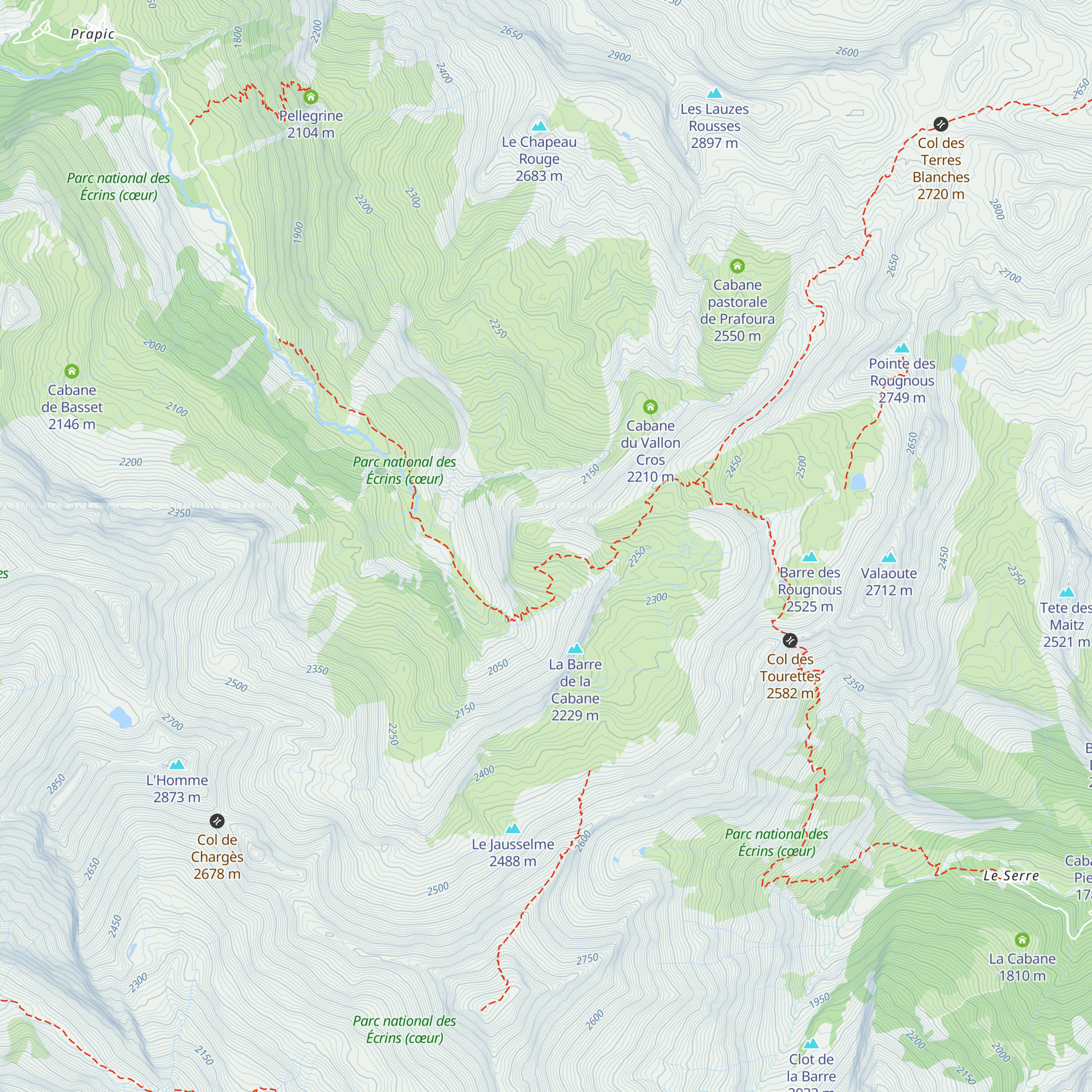 Cabane de la Barre map