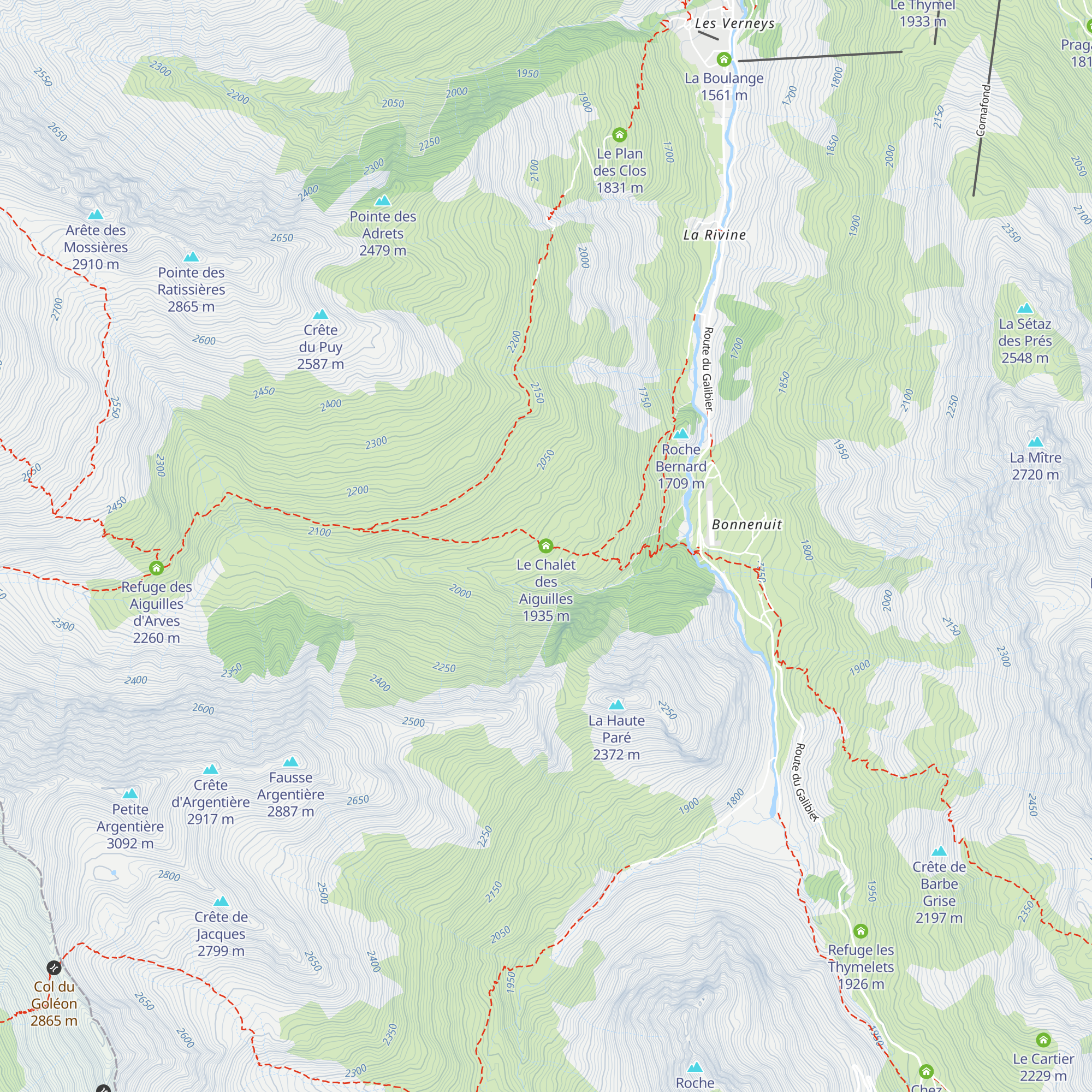 Le Chalet des Aiguilles map