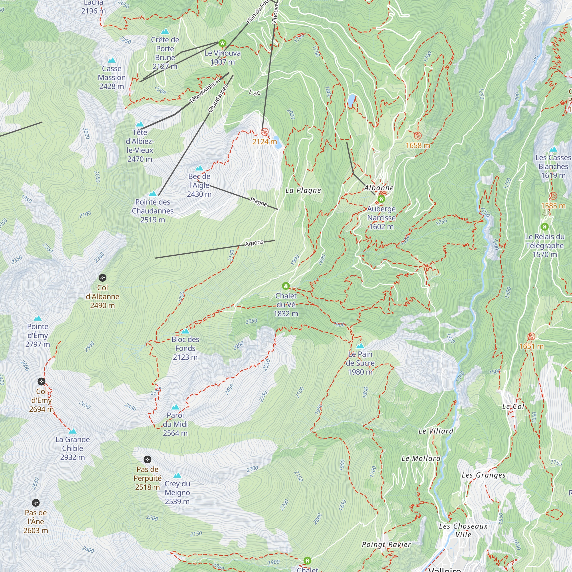 Chalet du Vé map