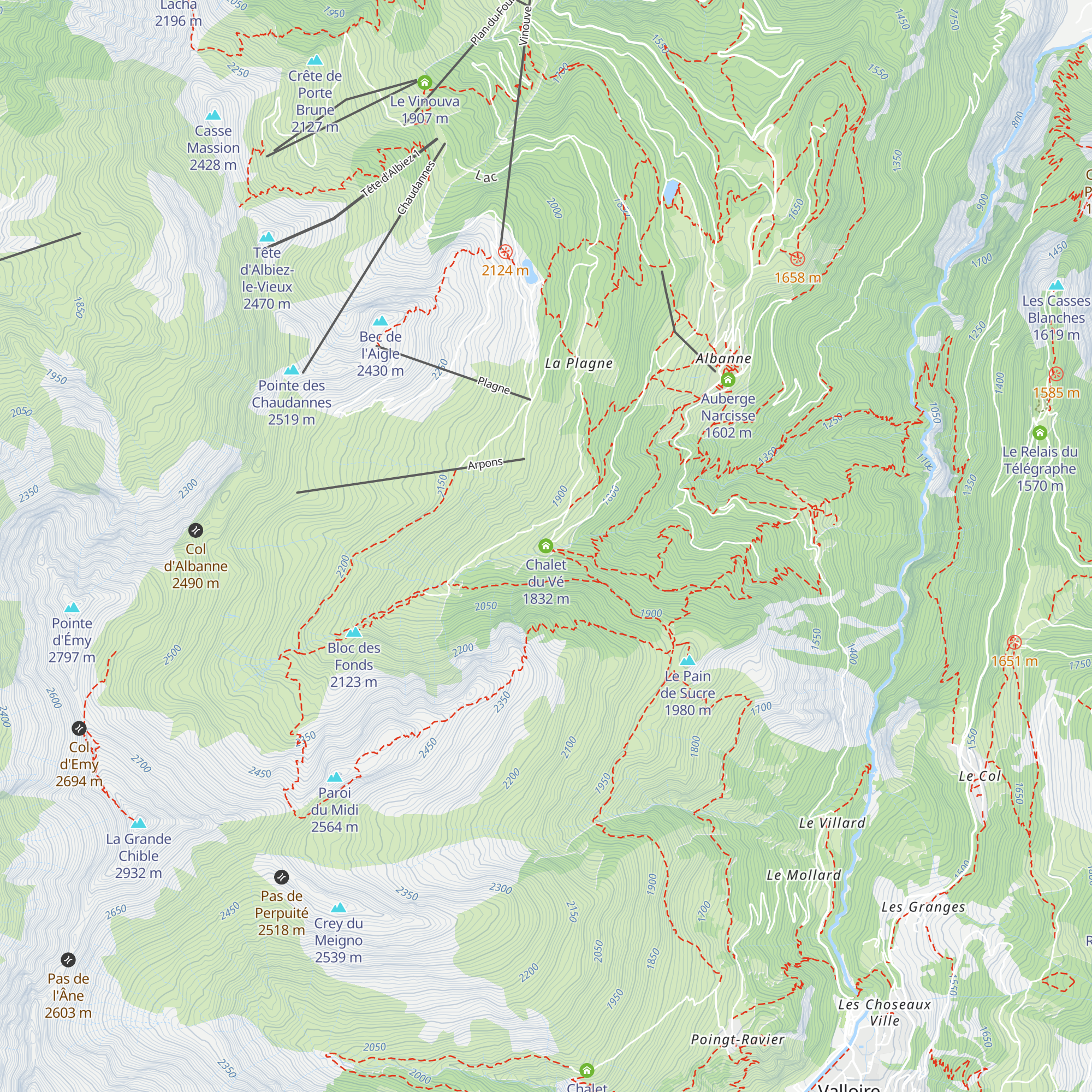 Chalet du Vé map
