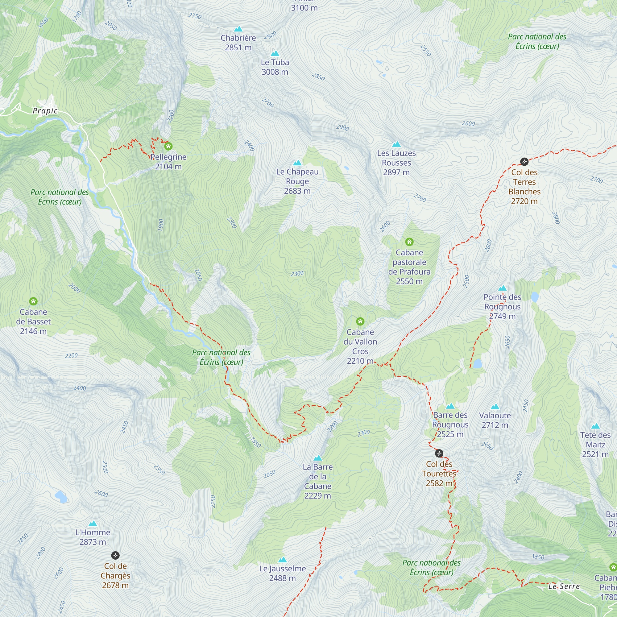 Cabane de Chapeau Roux map