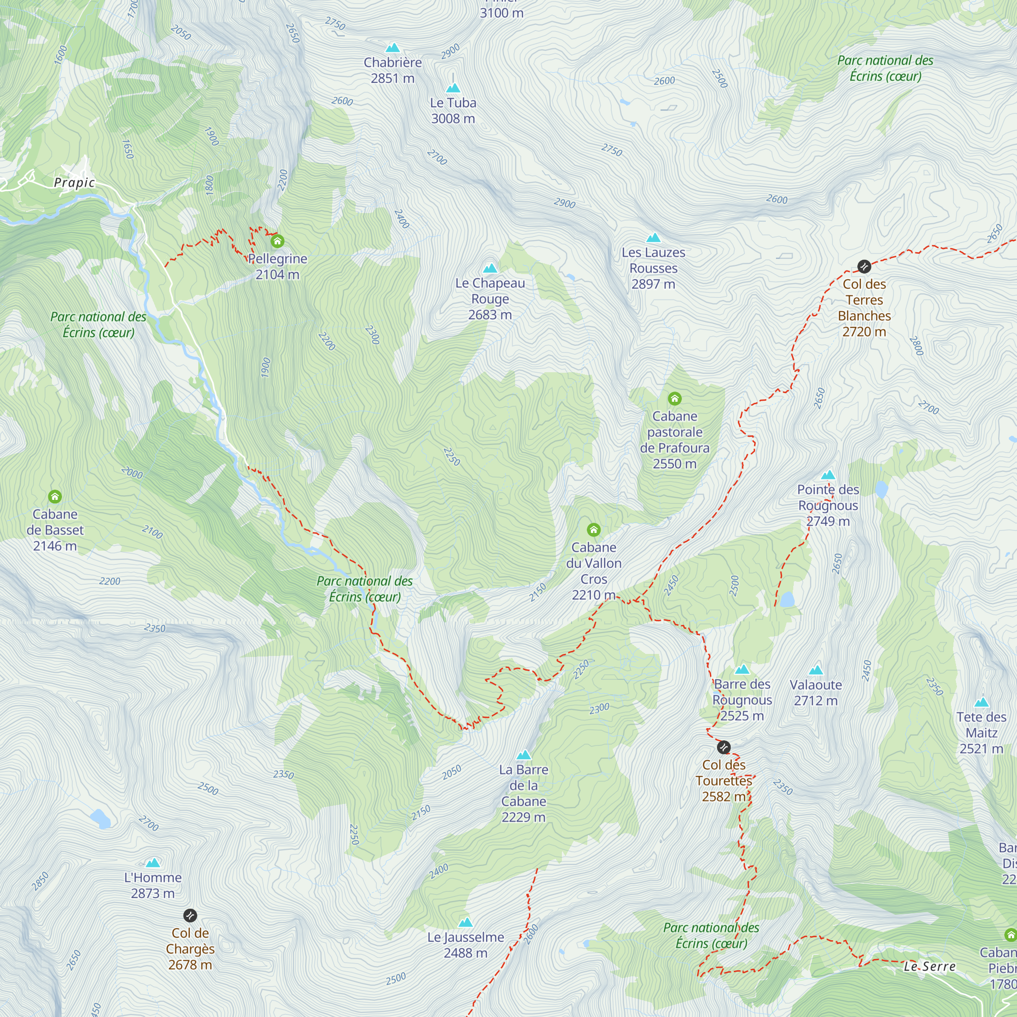 Cabane de Chapeau Roux map