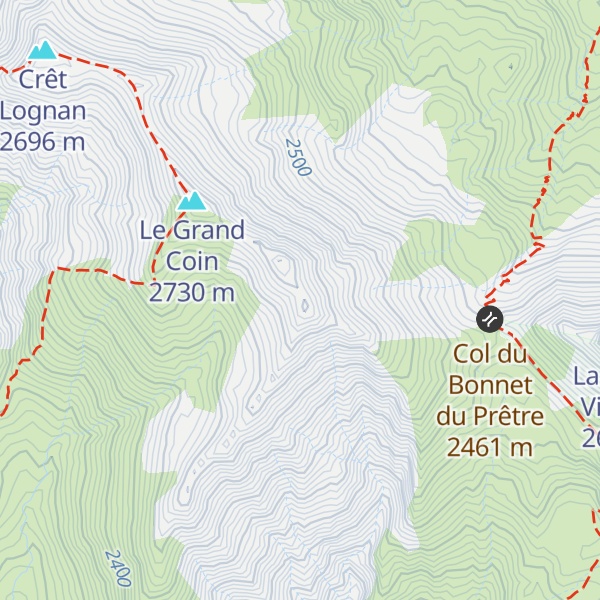 Map of Pointe de la Pallaz