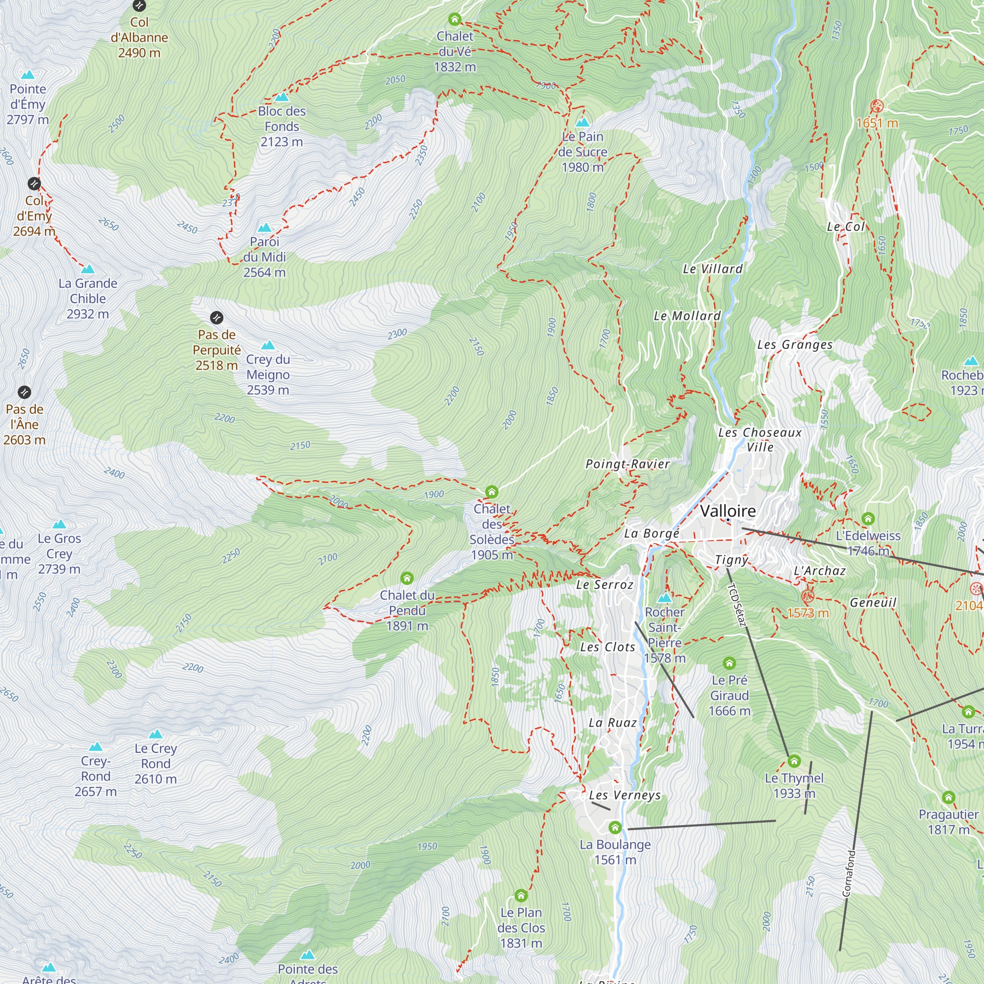 Chalet des Solèdes map