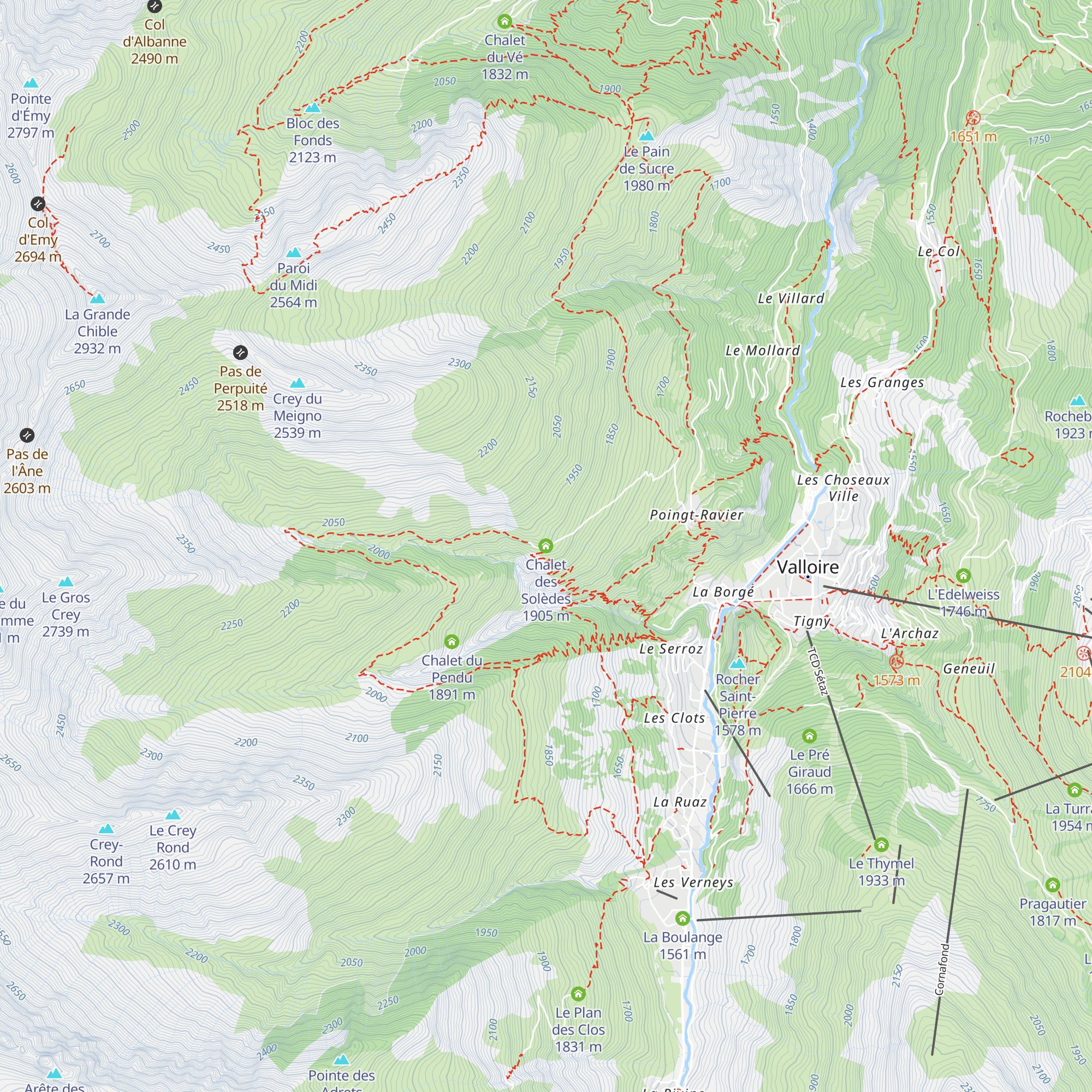 Chalet des Solèdes map