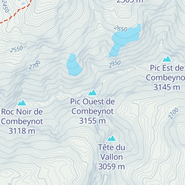 Map of Pic Ouest de Combeynot