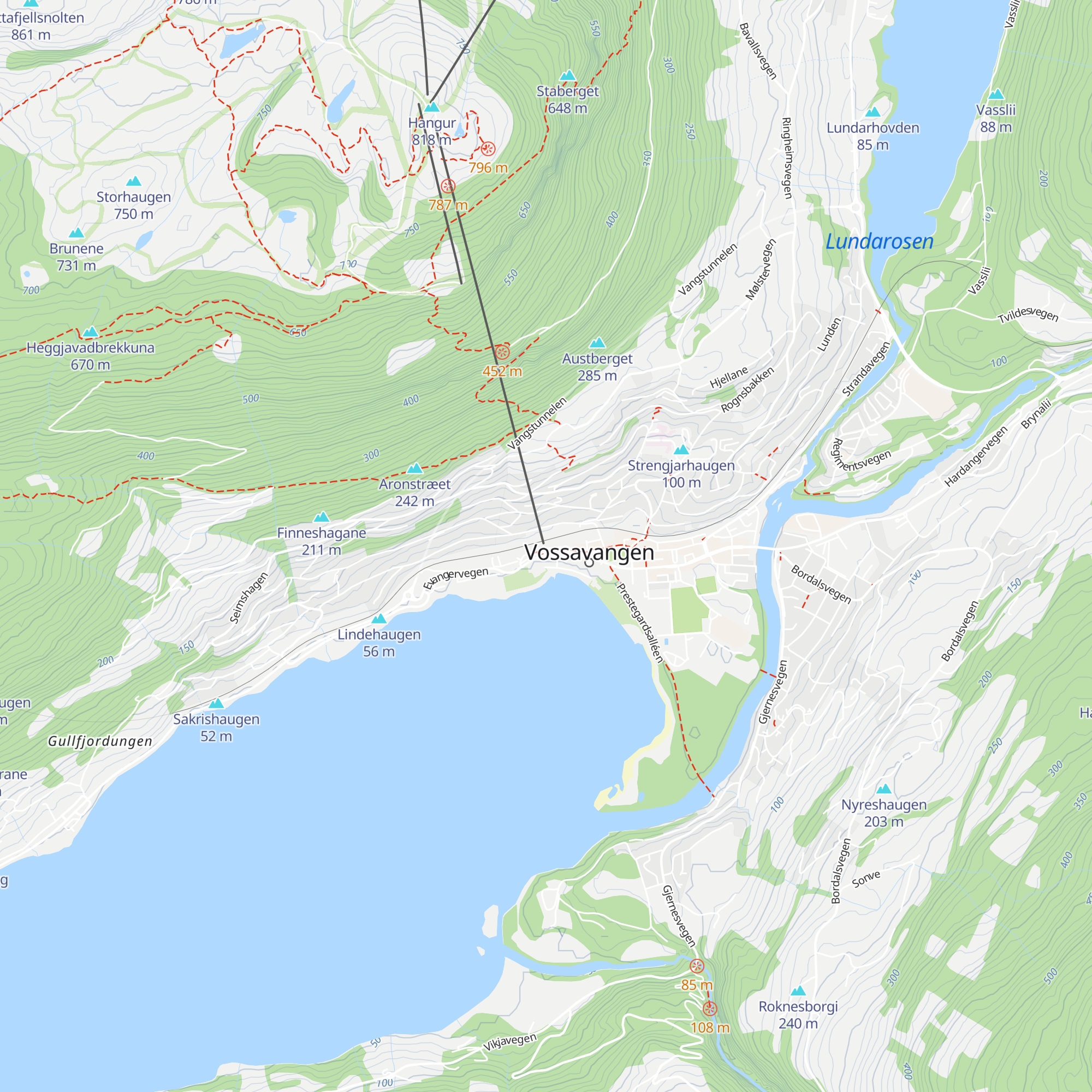 Voss Tourist Information map