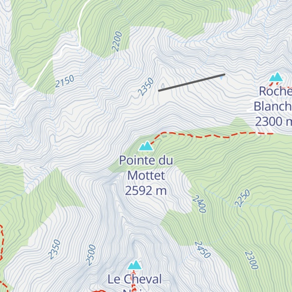 Map of Pointe du Mottet