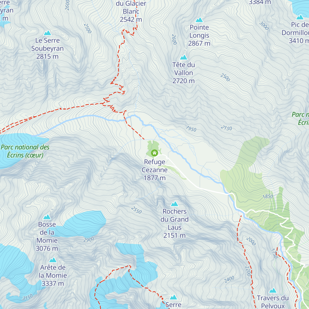 Chalet Refuge du Pré de Madame Carle map