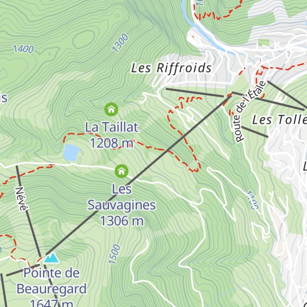 Map of Les Riondes Dessus