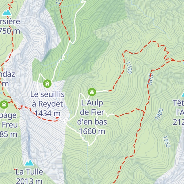 Map of L'Aulp de Fier d'en bas