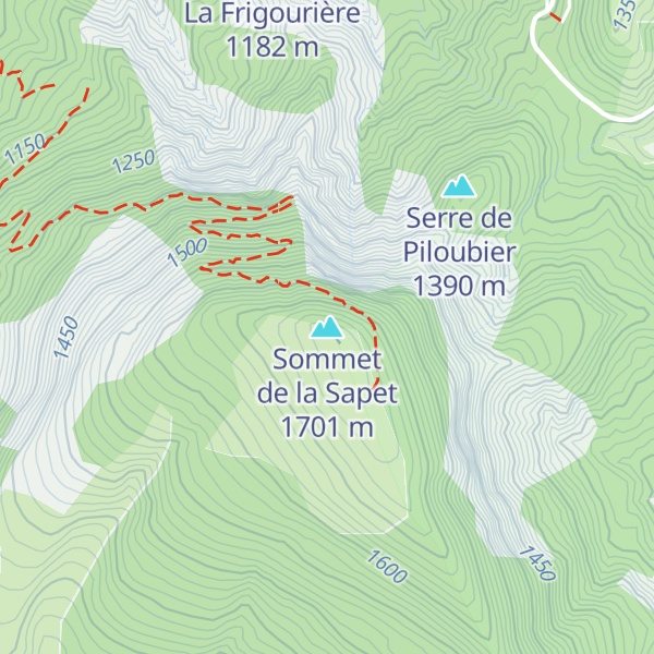 Map of Sommet de la Sapet
