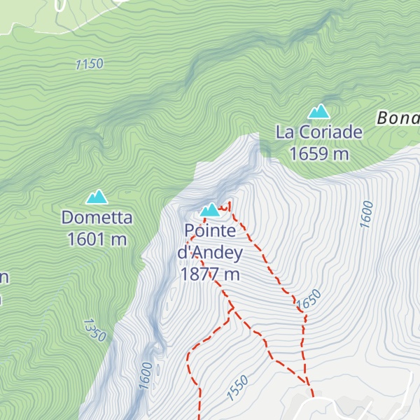 Map of Pointe d'Andey