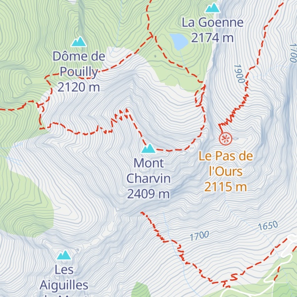 Map of Mont Charvin