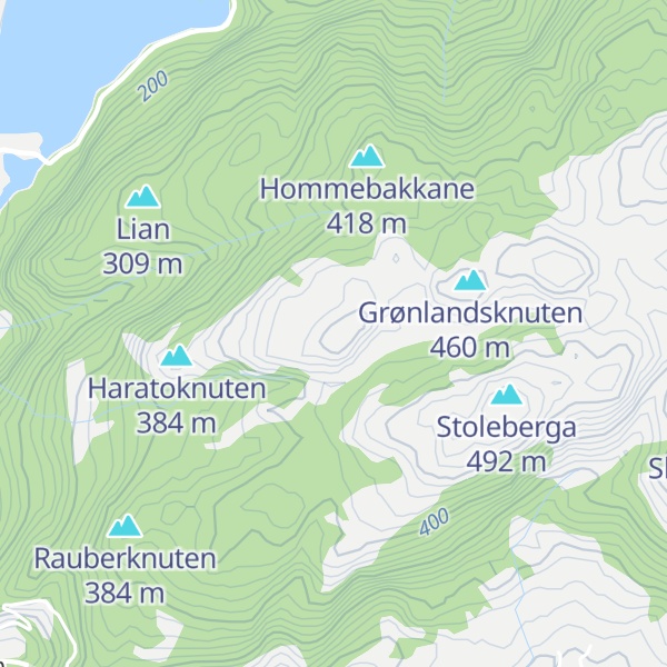 Map of Myssebullknuten