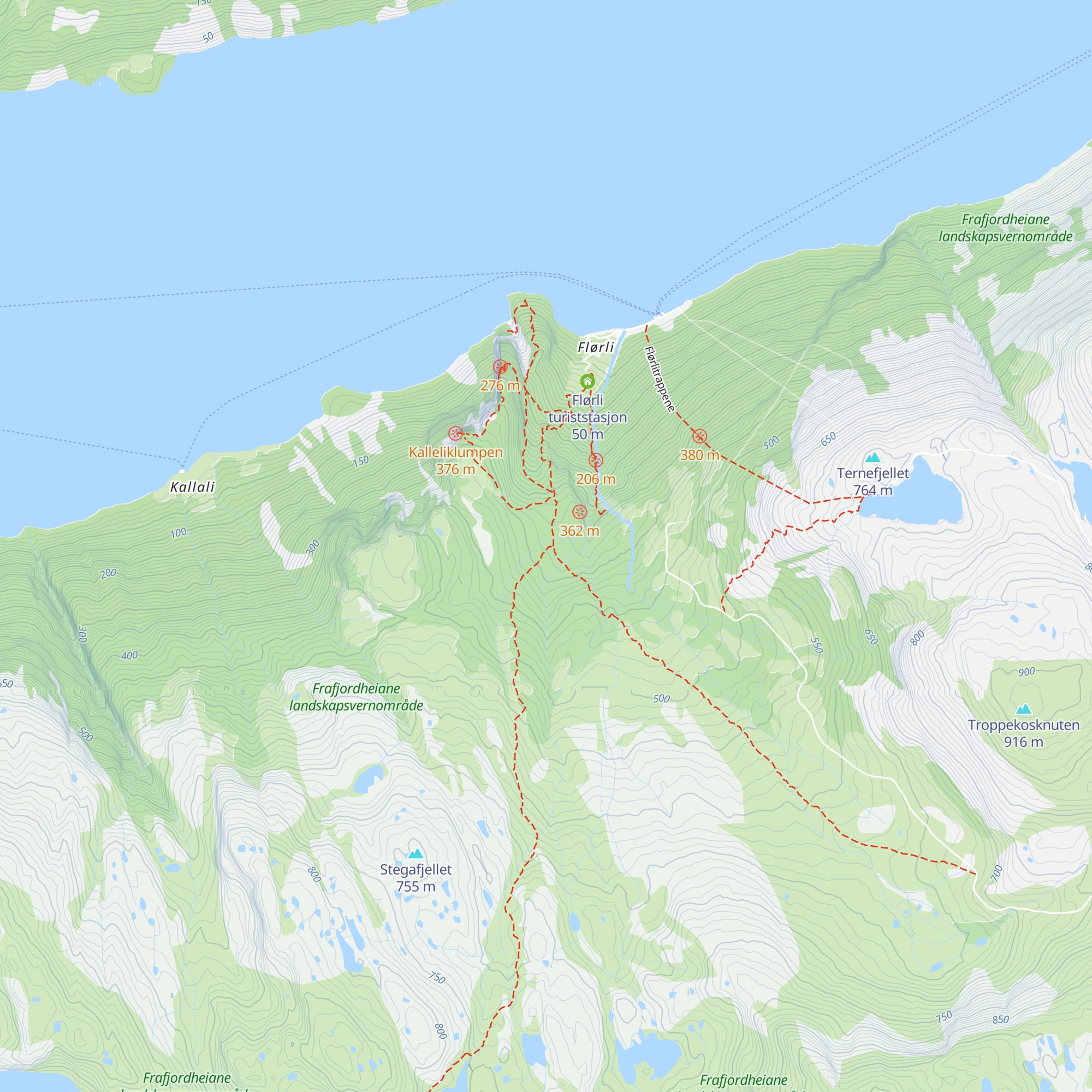 Flørlistølen map
