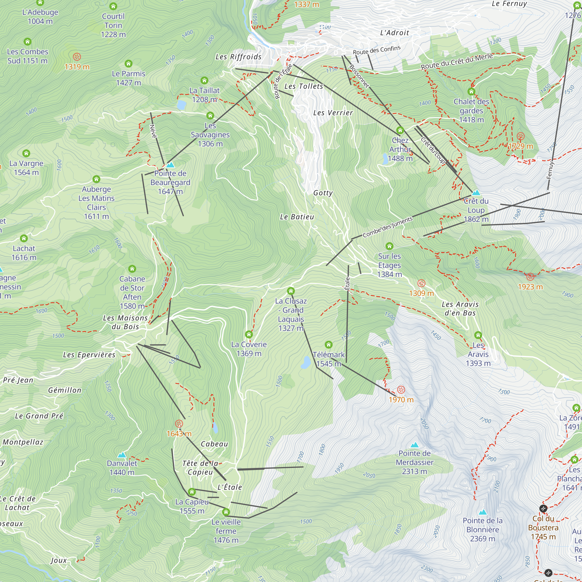 La Clusaz - Grand Laquais map