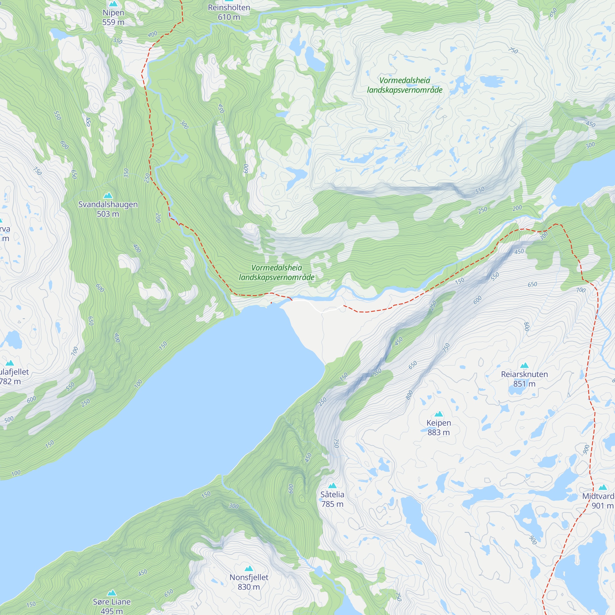 Trodla-Tysdal turiststasjon map